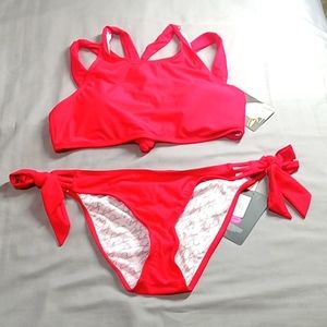 Bathing Suit Marilyn Monroe Swimwear TWO Piece BIKINI RED NEW LARGE BEACH